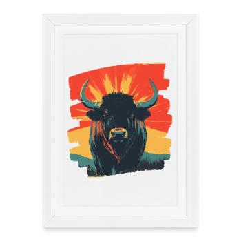 Buffle - Affiche encadrée (27 × 37 cm) - blanc - Devant