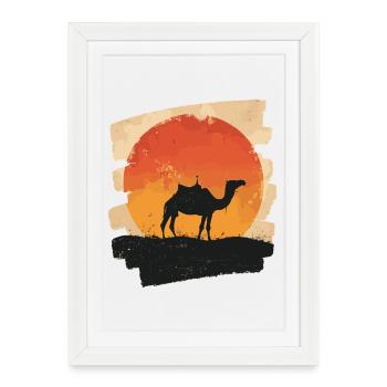 Chameau - Affiche encadrée (27 × 37 cm) - blanc - Devant