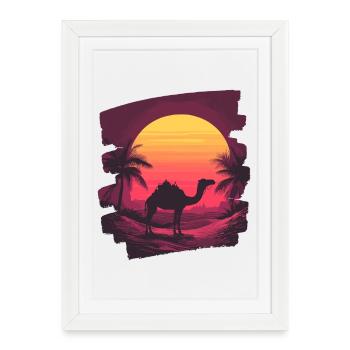 Chameau - Affiche encadrée (27 × 37 cm) - blanc - Devant