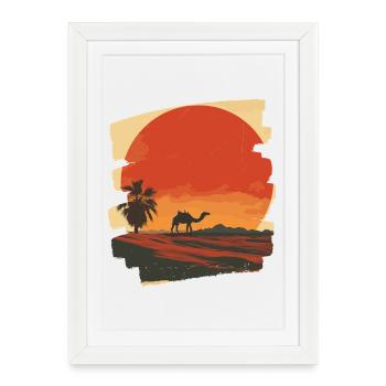 Chameau - Affiche encadrée (27 × 37 cm) - blanc - Devant