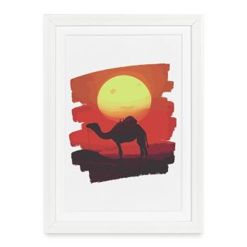 Chameau - Affiche encadrée (27 × 37 cm) - blanc - Devant