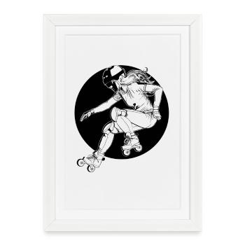 Roller skater - Framed poster (27 × 37 cm) - white - Front