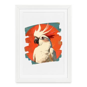 Cacatoès - Affiche encadrée (27 × 37 cm) - blanc - Devant