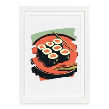 Sushi - Affiche encadrée (27 × 37 cm) - blanc - Devant