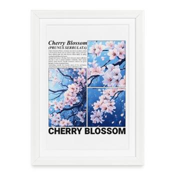 fleur de cerisier fleur Sakura printemps Nature cadeau - Affiche encadrée (27 × 37 cm) - blanc - Devant