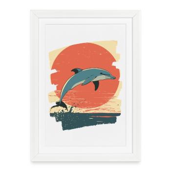 Dolphin - Framed poster (27 × 37 cm) - white - Front