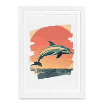 Dolphin - Framed poster (27 × 37 cm) - white - Front