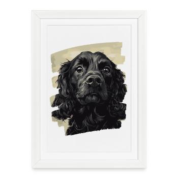 Cocker Spaniel - Framed poster (27 × 37 cm) - white - Front