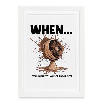 Murphy's Law Meme Katastrophe Büro Kollegen Lustig - Gerahmtes Poster (27 × 37 cm) - Weiß - Vorne