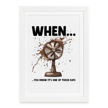 Lustig Meme Murphy's Law Katastrophe Büro Kollegen - Gerahmtes Poster (27 × 37 cm) - Weiß - Vorne