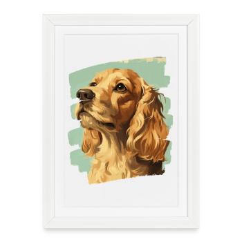 Cocker Spaniel - Affiche encadrée (27 × 37 cm) - blanc - Devant