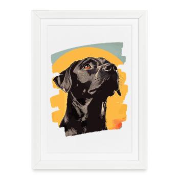 Labrador - Affiche encadrée (27 × 37 cm) - blanc - Devant