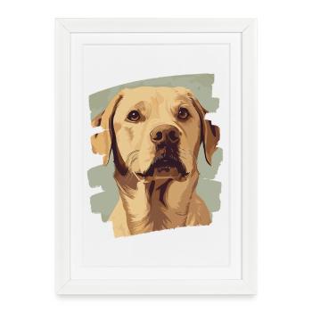 Labrador - Framed poster (27 × 37 cm) - white - Front