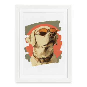 Labrador - Affiche encadrée (27 × 37 cm) - blanc - Devant