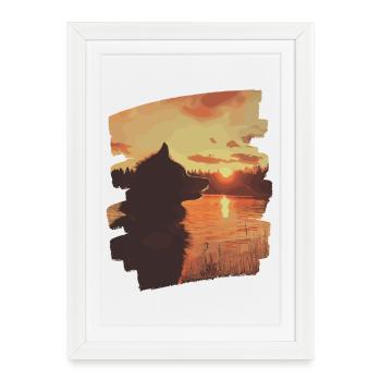 Laponie finlandaise - Affiche encadrée (27 × 37 cm) - blanc - Devant