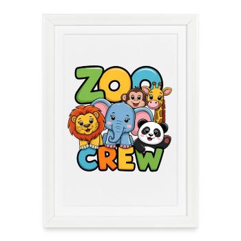 Funny Zoo Crew Animal Design - Framed poster (27 × 37 cm) - white - Front