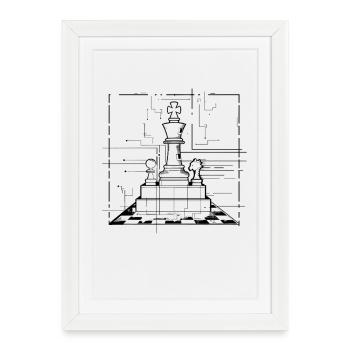 Chess Pieces Graphics - Framed poster (27 × 37 cm) - white - Front