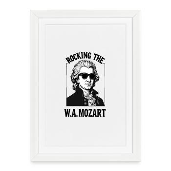Rocking Mozart Musique classique Compositeur classique - Affiche encadrée (27 × 37 cm) - blanc - Devant