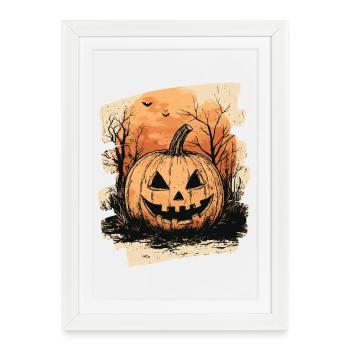 Halloween Pumpkin - Framed poster (27 × 37 cm) - white - Front
