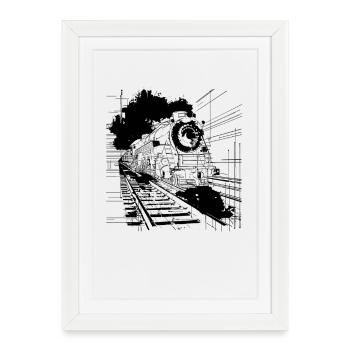 Train - Affiche encadrée (27 × 37 cm) - blanc - Devant