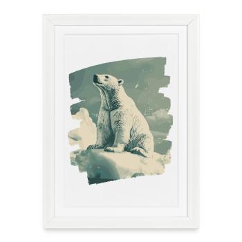 Polar bear - Framed poster (27 × 37 cm) - white - Front