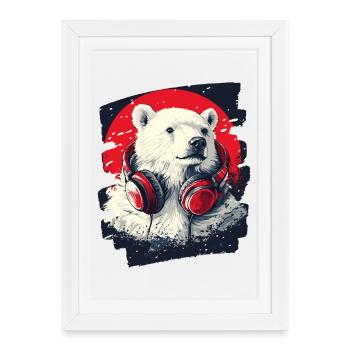 Polar bear - Framed poster (27 × 37 cm) - white - Front