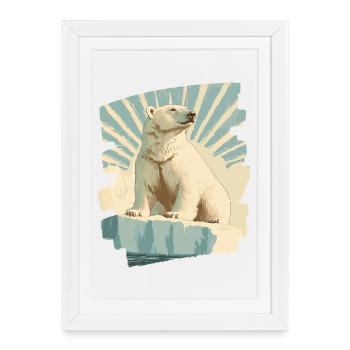 Polar bear - Framed poster (27 × 37 cm) - white - Front