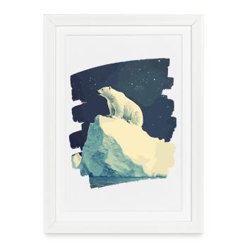 Polar bear - Framed poster (27 × 37 cm) - white - Front