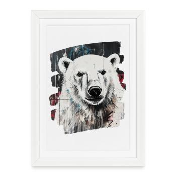 Polar bear - Framed poster (27 × 37 cm) - white - Front