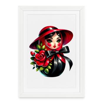 Fille russe ! Matriochka Russe pour Russes - Affiche encadrée (27 × 37 cm) - blanc - Devant