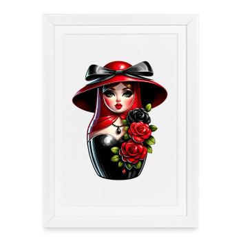 Fille russe ! Matriochka Russe pour Russes - Affiche encadrée (27 × 37 cm) - blanc - Devant