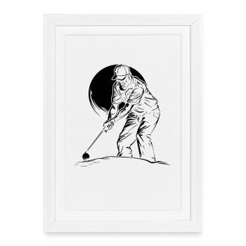 Vieux golfeur - Affiche encadrée (27 × 37 cm) - blanc - Devant