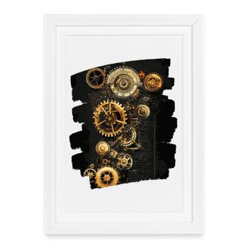 Steampunk Clockwork - Framed poster (27 × 37 cm) - white - Front
