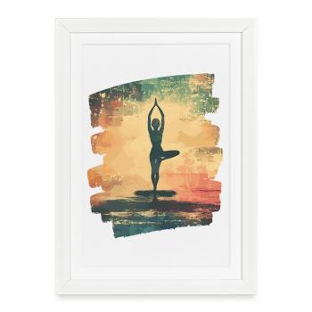 Yoga Namaste Méditation - Affiche encadrée (27 × 37 cm) - blanc - Devant