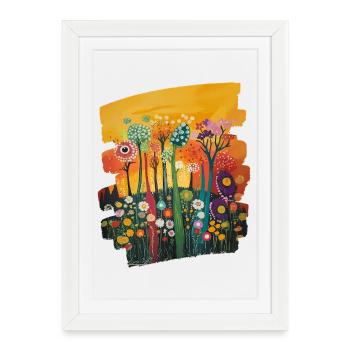 Printemps Printemps Début Fleur Fleurs - Affiche encadrée (27 × 37 cm) - blanc - Devant