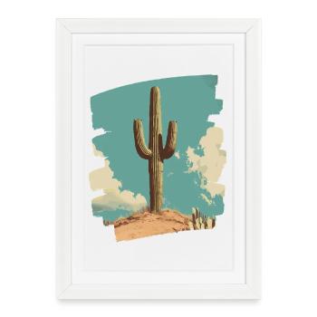 Cactus - Affiche encadrée (27 × 37 cm) - blanc - Devant