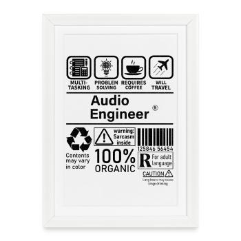 Audio Engineer multi tasking problem solving - Framed poster (27 × 37 cm) - white - Front