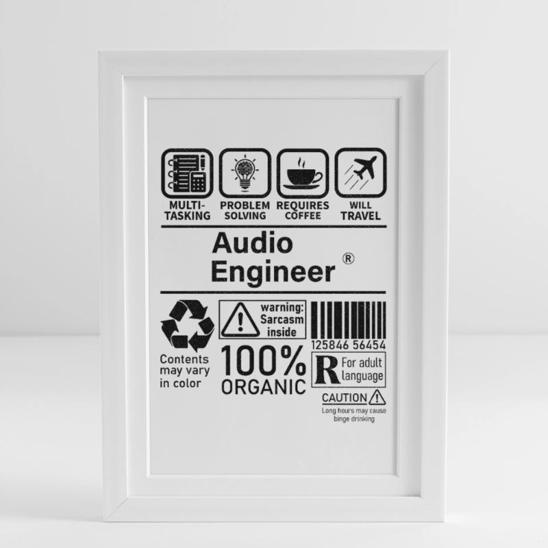 Audio Engineer multi tasking problem solving Framed poster (27 × 37 cm)