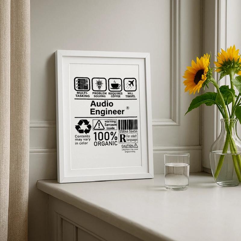 Audio Engineer multi tasking problem solving Framed poster (27 × 37 cm)