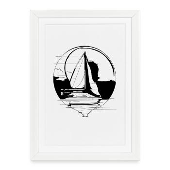 Voile - Affiche encadrée (27 × 37 cm) - blanc - Devant
