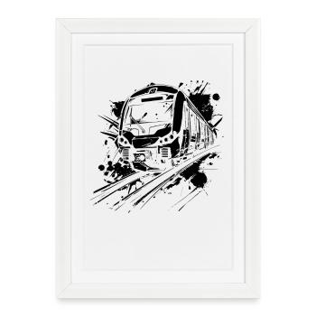 Taches de peinture ferroviaire - Affiche encadrée (27 × 37 cm) - blanc - Devant