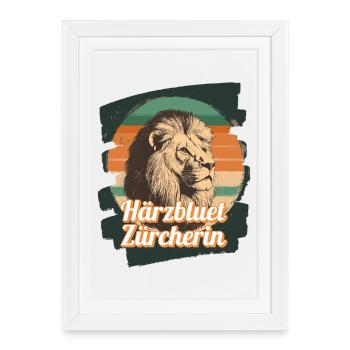 Härzbluetzürcherin Zürich Zurich Zurich - Affiche encadrée (27 × 37 cm) - blanc - Devant
