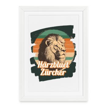 Härzbluetzürcher Zurich Zurich - Affiche encadrée (27 × 37 cm) - blanc - Devant