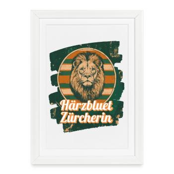 Härzbluetzürcherin Zürich Zurich Zurich - Affiche encadrée (27 × 37 cm) - blanc - Devant