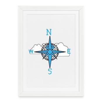 Clouds Sky Compass Direction - Framed poster (27 × 37 cm) - white - Front