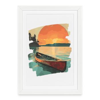 Kayak Kayakistes Kayak en plein air - Affiche encadrée (27 × 37 cm) - blanc - Devant