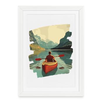 Kayak Kayakistes Kayak en plein air - Affiche encadrée (27 × 37 cm) - blanc - Devant