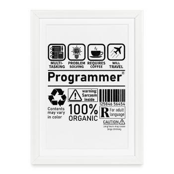 Programmer multi tasking problem solving requires - Framed poster (27 × 37 cm) - white - Front