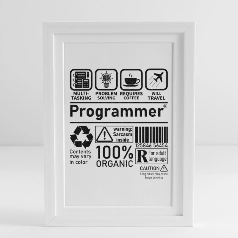 Programmer multi tasking problem solving requires Gerahmtes Poster (27 × 37 cm)