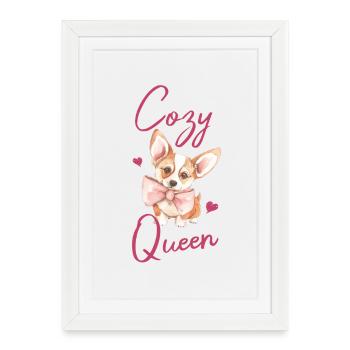 Cozy Queen Corgi Lover Heart Art - Framed poster (27 × 37 cm) - white - Front